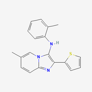 molecular formula C19H17N3S B2556898 6-Methyl-N-(2-methylphenyl)-2-(thiophen-2-YL)imidazo[1,2-A]pyridin-3-amine CAS No. 900336-51-8