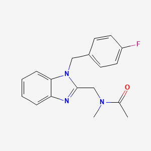 molecular formula C18H18FN3O B2556904 N-({1-[(4-fluorophenyl)methyl]-1H-1,3-benzodiazol-2-yl}methyl)-N-methylacetamide CAS No. 931337-99-4