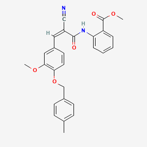 molecular formula C27H24N2O5 B2556918 methyl 2-[[(Z)-2-cyano-3-[3-methoxy-4-[(4-methylphenyl)methoxy]phenyl]prop-2-enoyl]amino]benzoate CAS No. 380477-57-6