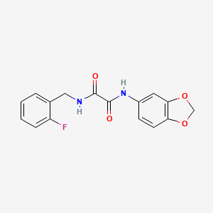 molecular formula C16H13FN2O4 B2556974 N-(2H-1,3-BENZODIOXOL-5-YL)-N'-[(2-FLUOROPHENYL)METHYL]ETHANEDIAMIDE CAS No. 847240-24-8