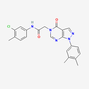 molecular formula C22H20ClN5O2 B2556978 N-(3-chloro-4-methylphenyl)-2-(1-(3,4-dimethylphenyl)-4-oxo-1H-pyrazolo[3,4-d]pyrimidin-5(4H)-yl)acetamide CAS No. 852451-40-2