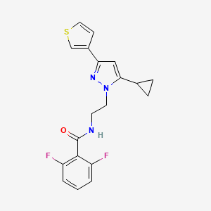 molecular formula C19H17F2N3OS B2557002 N-(2-(5-cyclopropyl-3-(thiophen-3-yl)-1H-pyrazol-1-yl)ethyl)-2,6-difluorobenzamide CAS No. 2034506-52-8