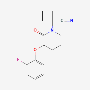 molecular formula C16H19FN2O2 B2557007 N-(1-Cyanocyclobutyl)-2-(2-fluorophenoxy)-N-methylbutanamide CAS No. 1607260-26-3