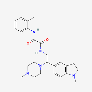 molecular formula C26H35N5O2 B2557024 N1-(2-ethylphenyl)-N2-(2-(1-methylindolin-5-yl)-2-(4-methylpiperazin-1-yl)ethyl)oxalamide CAS No. 922068-51-7