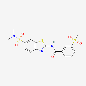 molecular formula C17H17N3O5S3 B2557041 N-[6-(dimethylsulfamoyl)-1,3-benzothiazol-2-yl]-3-methanesulfonylbenzamide CAS No. 923194-57-4