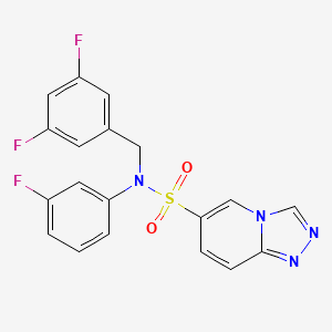 molecular formula C19H13F3N4O2S B2557043 N-[(3,5-difluorophenyl)methyl]-N-(3-fluorophenyl)-[1,2,4]triazolo[4,3-a]pyridine-6-sulfonamide CAS No. 1251545-80-8