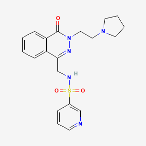 molecular formula C20H23N5O3S B2557067 N-((4-oxo-3-(2-(pyrrolidin-1-yl)ethyl)-3,4-dihydrophthalazin-1-yl)methyl)pyridine-3-sulfonamide CAS No. 1448028-57-6