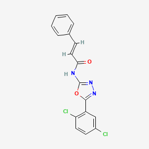 N-(5-(2,5-dichlorophenyl)-1,3,4-oxadiazol-2-yl)cinnamamide