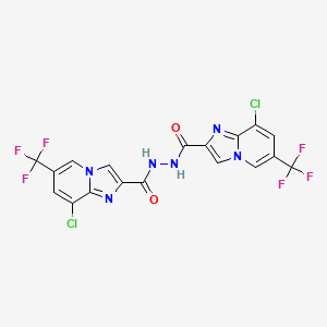 8-chloro-N'-[8-chloro-6-(trifluoromethyl)imidazo[1,2-a]pyridine-2-carbonyl]-6-(trifluoromethyl)imidazo[1,2-a]pyridine-2-carbohydrazide