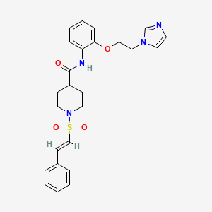 molecular formula C25H28N4O4S B2557103 N-[2-(2-imidazol-1-ylethoxy)phenyl]-1-[(E)-2-phenylethenyl]sulfonylpiperidine-4-carboxamide CAS No. 1223873-08-2