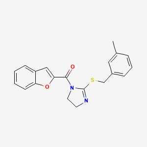 benzofuran-2-yl(2-((3-methylbenzyl)thio)-4,5-dihydro-1H-imidazol-1-yl)methanone