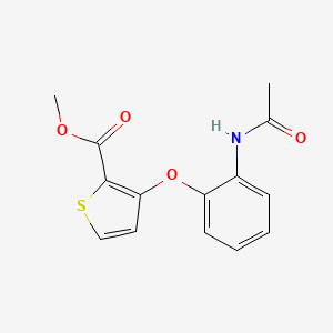 molecular formula C14H13NO4S B2557122 methyl 3-(2-acetamidophenoxy)thiophene-2-carboxylate CAS No. 900018-81-7