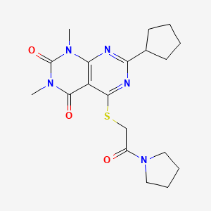 7-Cyclopentyl-1,3-dimethyl-5-(2-oxo-2-pyrrolidin-1-ylethyl)sulfanylpyrimido[4,5-d]pyrimidine-2,4-dione