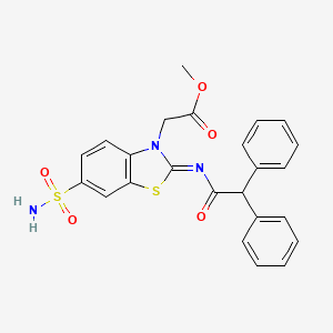 (Z)-methyl 2-(2-((2,2-diphenylacetyl)imino)-6-sulfamoylbenzo[d]thiazol-3(2H)-yl)acetate