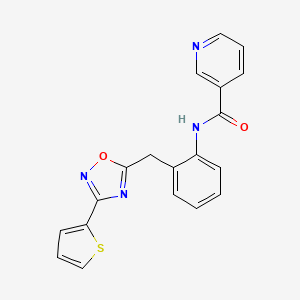 N-(2-((3-(thiophen-2-yl)-1,2,4-oxadiazol-5-yl)methyl)phenyl)nicotinamide