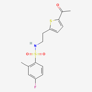 N-(2-(5-acetylthiophen-2-yl)ethyl)-4-fluoro-2-methylbenzenesulfonamide