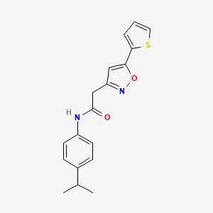 molecular formula C18H18N2O2S B2557191 N-(4-isopropylphenyl)-2-(5-(thiophen-2-yl)isoxazol-3-yl)acetamide CAS No. 946284-52-2
