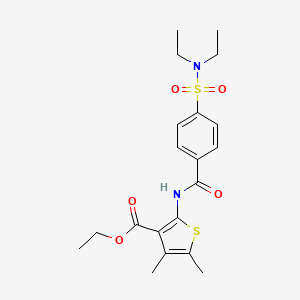 molecular formula C20H26N2O5S2 B2557209 ethyl 2-(4-(N,N-diethylsulfamoyl)benzamido)-4,5-dimethylthiophene-3-carboxylate CAS No. 325734-52-9