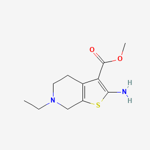 molecular formula C11H16N2O2S B2557213 Methyl 2-amino-6-ethyl-4,5,6,7-tetrahydrothieno[2,3-C]pyridine-3-carboxylate CAS No. 452088-34-5