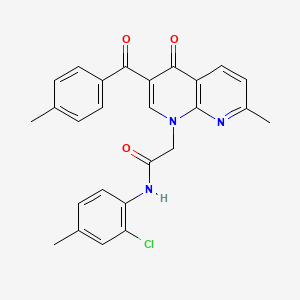 molecular formula C26H22ClN3O3 B2557239 N-(2-chloro-4-methylphenyl)-2-[7-methyl-3-(4-methylbenzoyl)-4-oxo-1,4-dihydro-1,8-naphthyridin-1-yl]acetamide CAS No. 894908-31-7