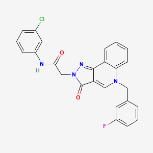 molecular formula C25H18ClFN4O2 B2557255 N-(3-chlorophenyl)-2-{5-[(3-fluorophenyl)methyl]-3-oxo-2H,3H,5H-pyrazolo[4,3-c]quinolin-2-yl}acetamide CAS No. 931737-19-8