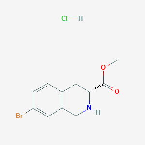 molecular formula C11H13BrClNO2 B2557272 Methyl (3R)-7-bromo-1,2,3,4-tetrahydroisoquinoline-3-carboxylate;hydrochloride CAS No. 2416218-64-7