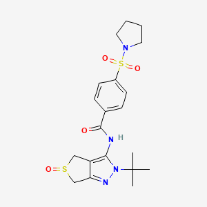 N-(2-tert-butyl-5-oxo-4,6-dihydrothieno[3,4-c]pyrazol-3-yl)-4-pyrrolidin-1-ylsulfonylbenzamide