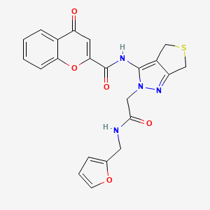 N-(2-(2-((furan-2-ylmethyl)amino)-2-oxoethyl)-4,6-dihydro-2H-thieno[3,4-c]pyrazol-3-yl)-4-oxo-4H-chromene-2-carboxamide