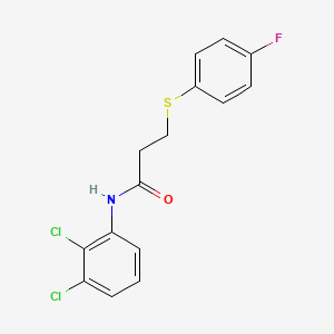 molecular formula C15H12Cl2FNOS B2557339 N-(2,3-dichlorophenyl)-3-((4-fluorophenyl)thio)propanamide CAS No. 896357-96-3