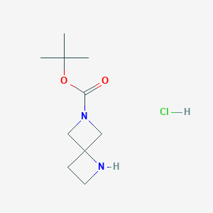 molecular formula C10H19ClN2O2 B2557349 Tert-butyl 1,6-diazaspiro[3.3]heptane-6-carboxylate hydrochloride CAS No. 1955556-99-6