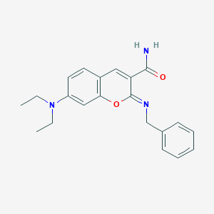 molecular formula C21H23N3O2 B2557355 (2Z)-2-(benzylimino)-7-(diethylamino)-2H-chromene-3-carboxamide CAS No. 330157-57-8