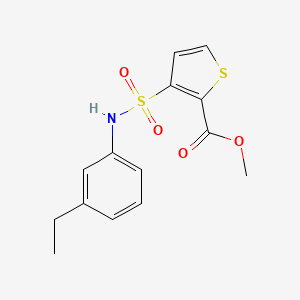 molecular formula C14H15NO4S2 B2557359 Methyl 3-[(3-ethylphenyl)sulfamoyl]thiophene-2-carboxylate CAS No. 895260-11-4