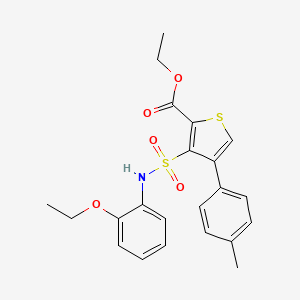 molecular formula C22H23NO5S2 B2557408 Ethyl 3-[(2-ethoxyphenyl)sulfamoyl]-4-(4-methylphenyl)thiophene-2-carboxylate CAS No. 946235-16-1