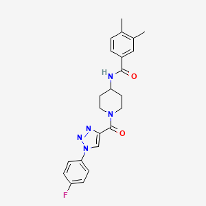 molecular formula C23H24FN5O2 B2557420 N-(1-(1-(4-fluorophenyl)-1H-1,2,3-triazole-4-carbonyl)piperidin-4-yl)-3,4-dimethylbenzamide CAS No. 1251617-64-7