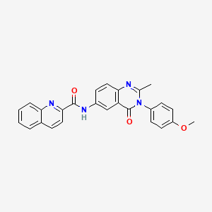molecular formula C26H20N4O3 B2557447 N-(3-(4-methoxyphenyl)-2-methyl-4-oxo-3,4-dihydroquinazolin-6-yl)quinoline-2-carboxamide CAS No. 1105206-97-0