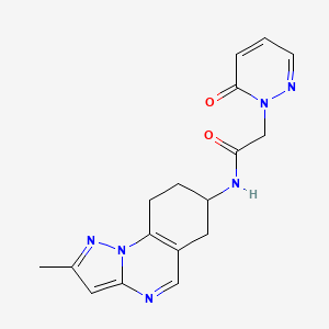 molecular formula C17H18N6O2 B2557514 N-(2-methyl-6,7,8,9-tetrahydropyrazolo[1,5-a]quinazolin-7-yl)-2-(6-oxopyridazin-1(6H)-yl)acetamide CAS No. 2320685-24-1