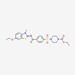 B2557543 (Z)-ethyl 4-((4-((6-ethoxy-3-methylbenzo[d]thiazol-2(3H)-ylidene)carbamoyl)phenyl)sulfonyl)piperazine-1-carboxylate CAS No. 398997-75-6