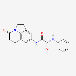 molecular formula C19H17N3O3 B2557604 N1-(4-oxo-2,4,5,6-tetrahydro-1H-pyrrolo[3,2,1-ij]quinolin-8-yl)-N2-phenyloxalamide CAS No. 898435-78-4