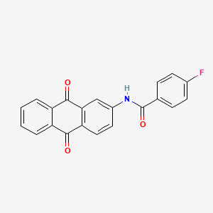 molecular formula C21H12FNO3 B2557623 N-(9,10-dioxo-9,10-dihydroanthracen-2-yl)-4-fluorobenzamide CAS No. 328110-54-9