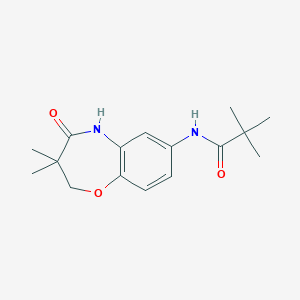 molecular formula C16H22N2O3 B2557678 N-(3,3-dimethyl-4-oxo-2,3,4,5-tetrahydro-1,5-benzoxazepin-7-yl)-2,2-dimethylpropanamide CAS No. 921776-84-3