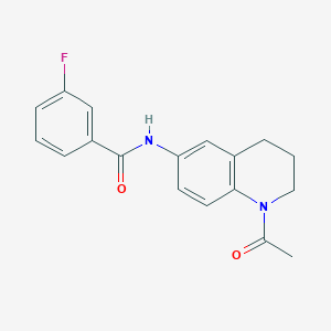 molecular formula C18H17FN2O2 B2557681 N-(1-acetyl-1,2,3,4-tetrahydroquinolin-6-yl)-3-fluorobenzamide CAS No. 941960-08-3