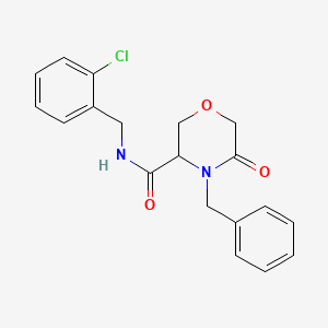 molecular formula C19H19ClN2O3 B2557710 4-benzyl-N-[(2-chlorophenyl)methyl]-5-oxomorpholine-3-carboxamide CAS No. 1351587-82-0