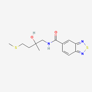 molecular formula C13H17N3O2S2 B2557716 N-(2-hydroxy-2-methyl-4-(methylthio)butyl)benzo[c][1,2,5]thiadiazole-5-carboxamide CAS No. 1396888-41-7