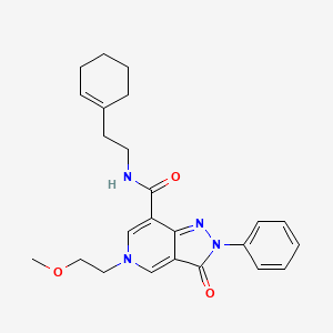 molecular formula C24H28N4O3 B2557721 N-[2-(cyclohex-1-en-1-yl)ethyl]-5-(2-methoxyethyl)-3-oxo-2-phenyl-2H,3H,5H-pyrazolo[4,3-c]pyridine-7-carboxamide CAS No. 923115-27-9