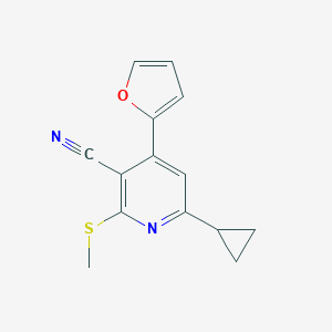 6-Cyclopropyl-4-furan-2-yl-2-methylsulfanyl-nicotinonitrile