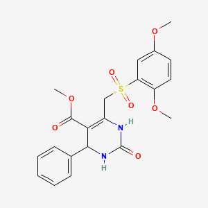 molecular formula C21H22N2O7S B2557738 methyl 6-[(2,5-dimethoxybenzenesulfonyl)methyl]-2-oxo-4-phenyl-1,2,3,4-tetrahydropyrimidine-5-carboxylate CAS No. 899723-49-0