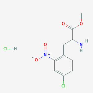 molecular formula C10H12Cl2N2O4 B2557750 methyl2-amino-3-(4-chloro-2-nitrophenyl)propanoatehydrochloride CAS No. 2580186-42-9