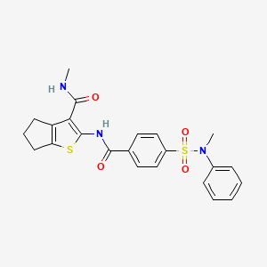 molecular formula C23H23N3O4S2 B2557774 N-methyl-2-{4-[methyl(phenyl)sulfamoyl]benzamido}-4H,5H,6H-cyclopenta[b]thiophene-3-carboxamide CAS No. 893099-26-8