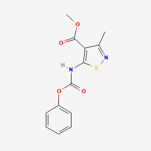 molecular formula C13H12N2O4S B2557782 Methyl 3-methyl-5-[(phenoxycarbonyl)amino]isothiazole-4-carboxylate CAS No. 744973-72-6