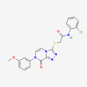 molecular formula C20H16ClN5O3S B2557797 N-(2-chlorophenyl)-2-{[7-(3-methoxyphenyl)-8-oxo-7H,8H-[1,2,4]triazolo[4,3-a]pyrazin-3-yl]sulfanyl}acetamide CAS No. 1243076-24-5